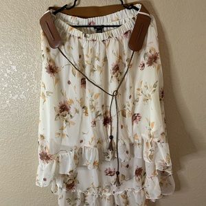 High low skirt with belt